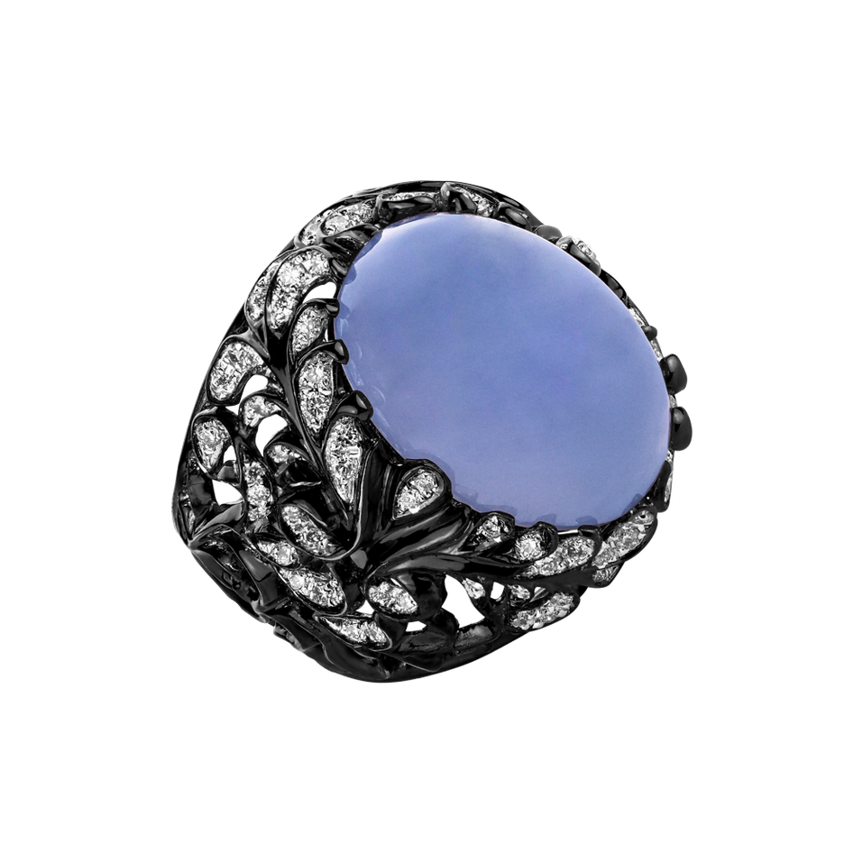 Ring with Moonstone and diamonds Delinda