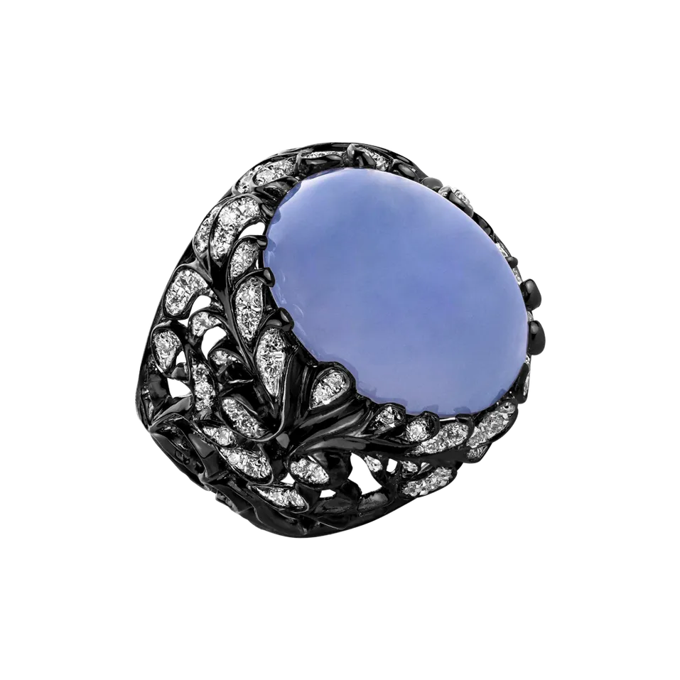 Ring with Moonstone and diamonds Delinda