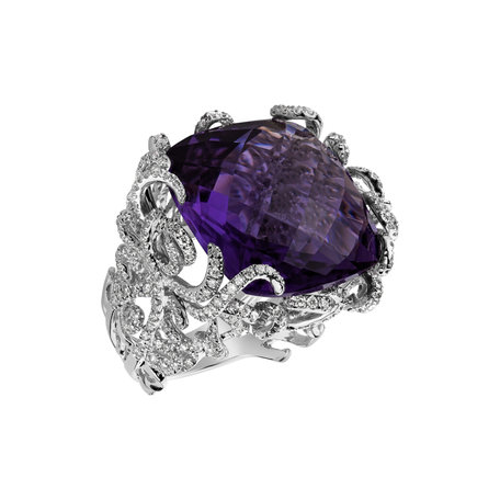 Diamond rings with Amethyst Delicia
