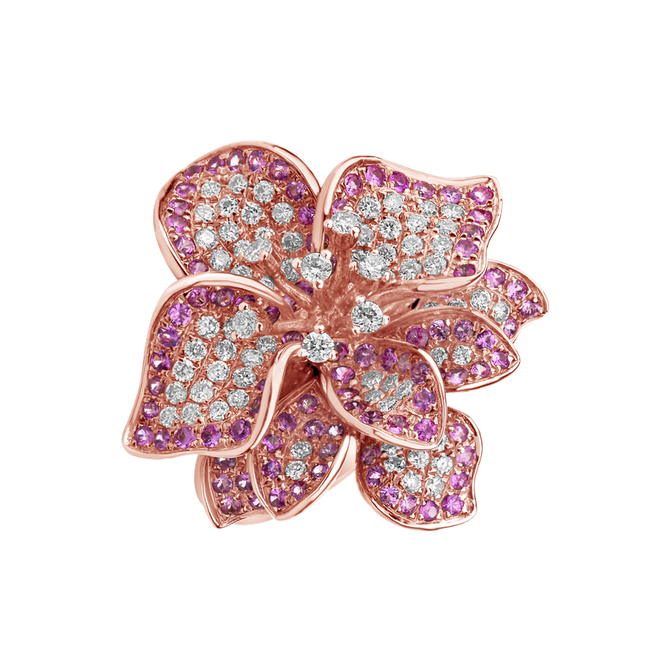 Diamond ring with Sapphire Miracle Bloom