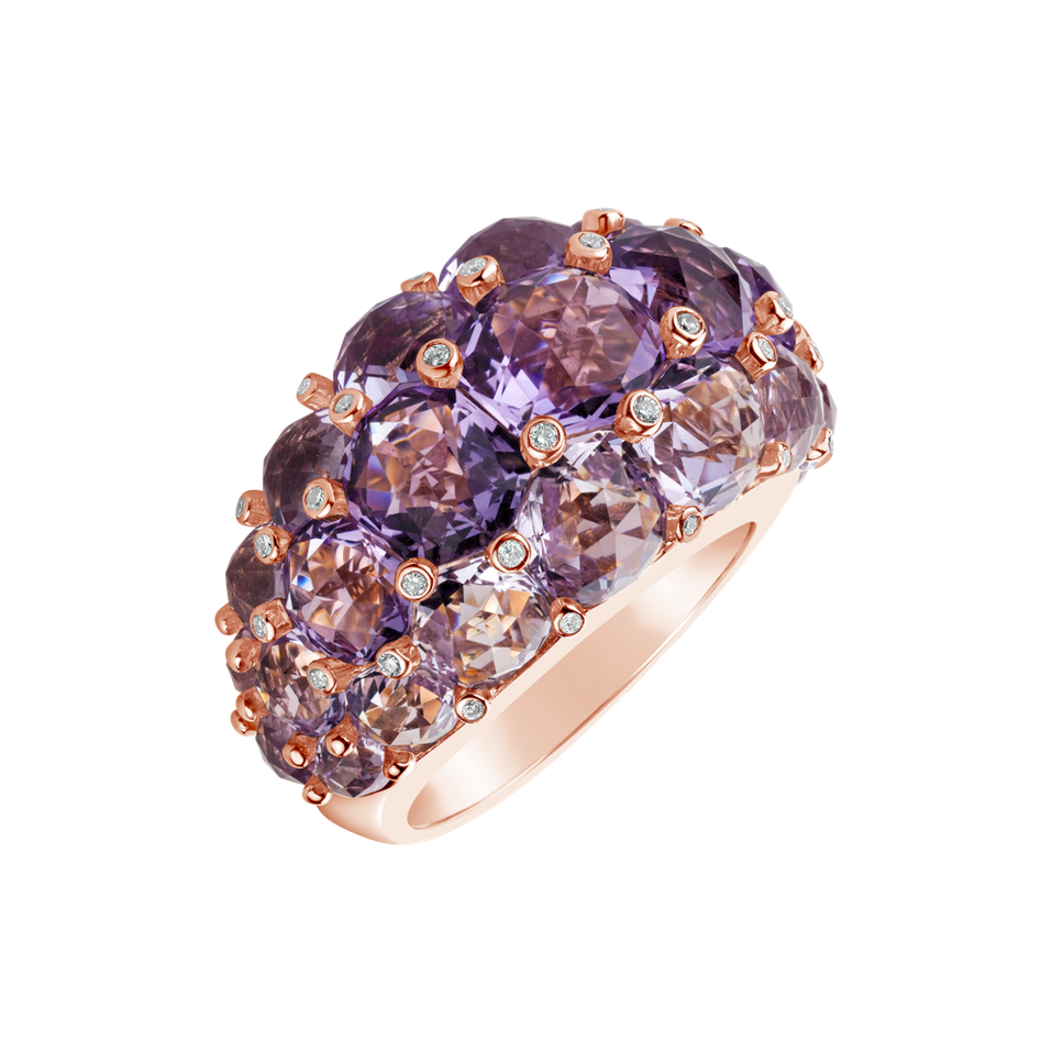 Diamond ring with Amethyst Charleigh