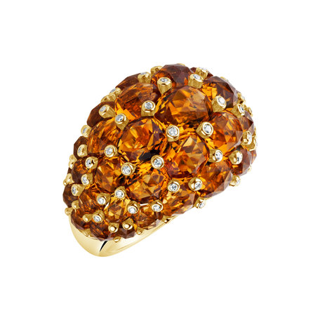 Diamond ring with Citrine Amy Beth