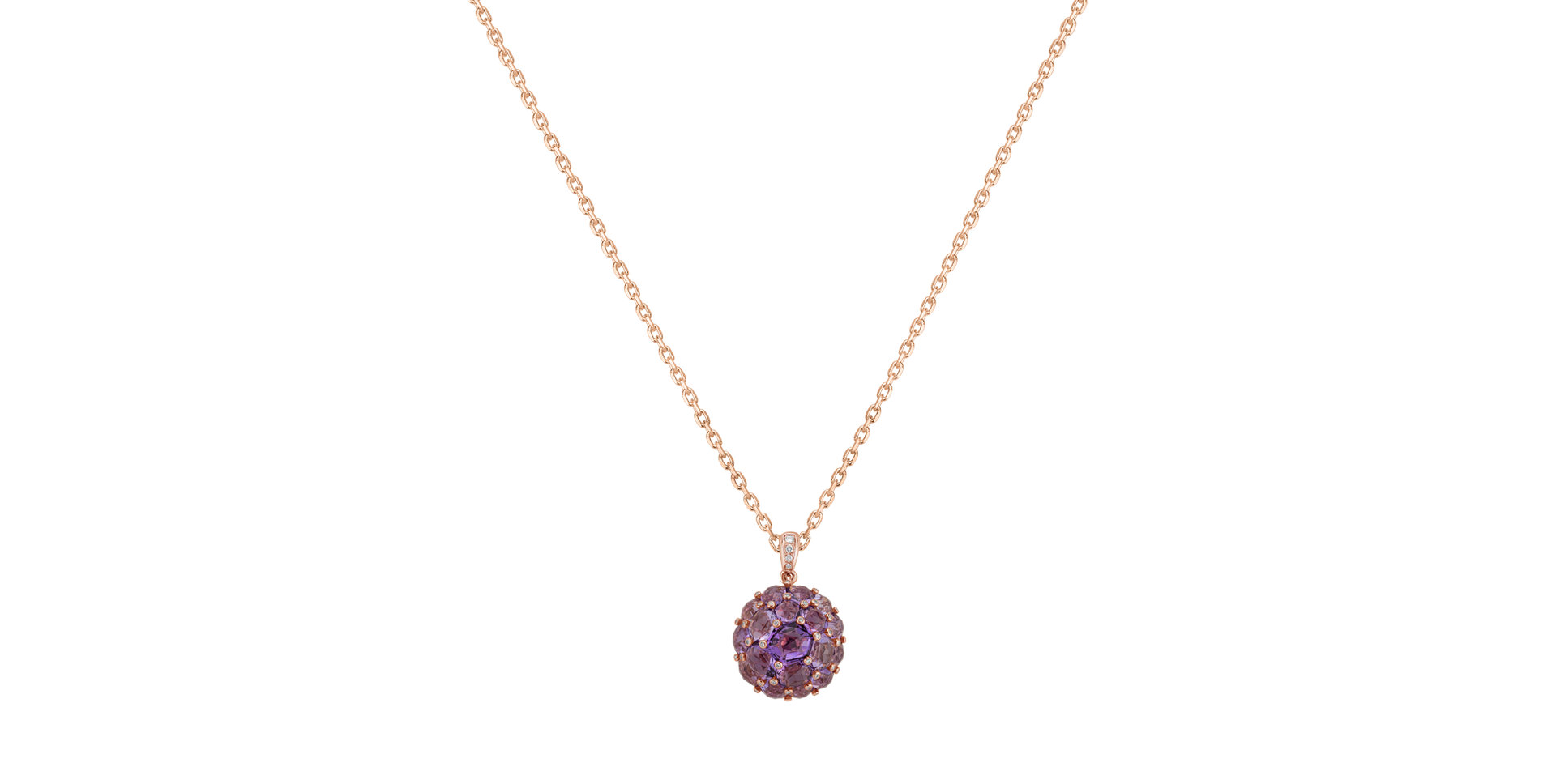 Diamond pendant with Amethyst Basilia