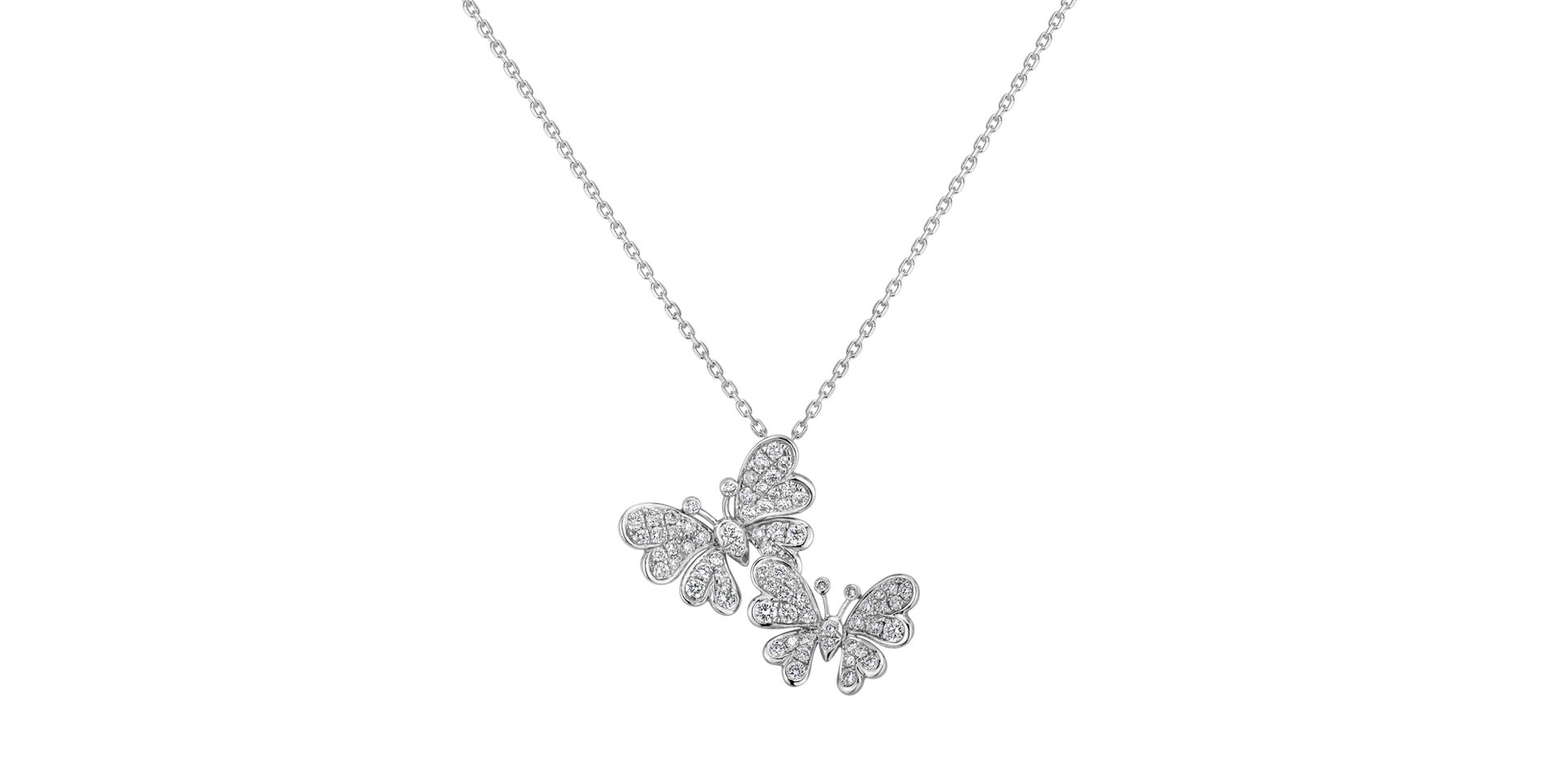 Diamond pendant Butterfly Twins