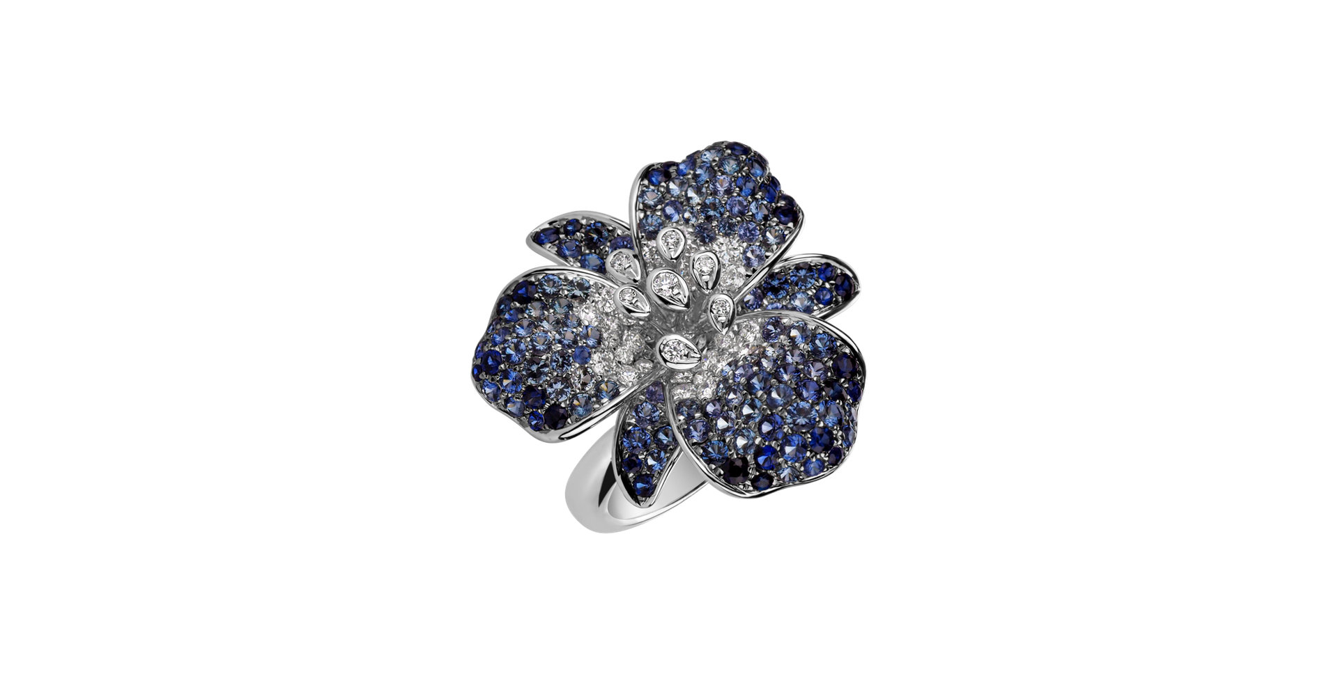 Diamond ring with Sapphire Imperial Fantasy