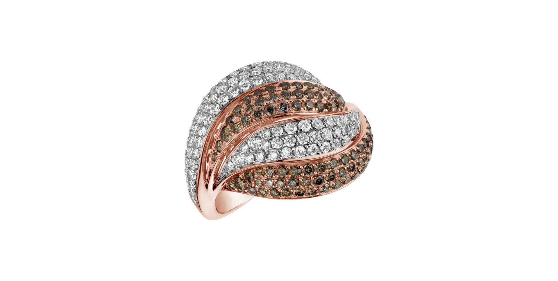 Ring with brown and white diamonds Candra