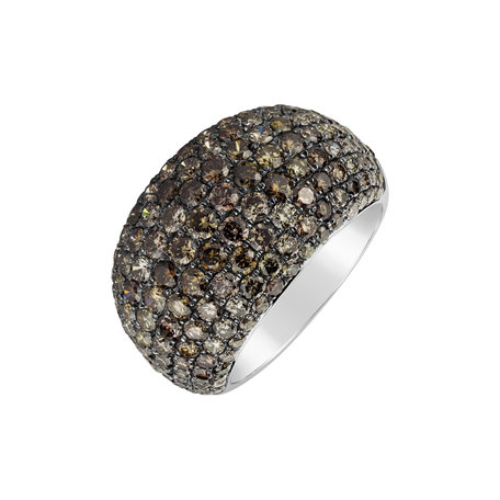 Ring with brown diamonds Treasure of Galaxy