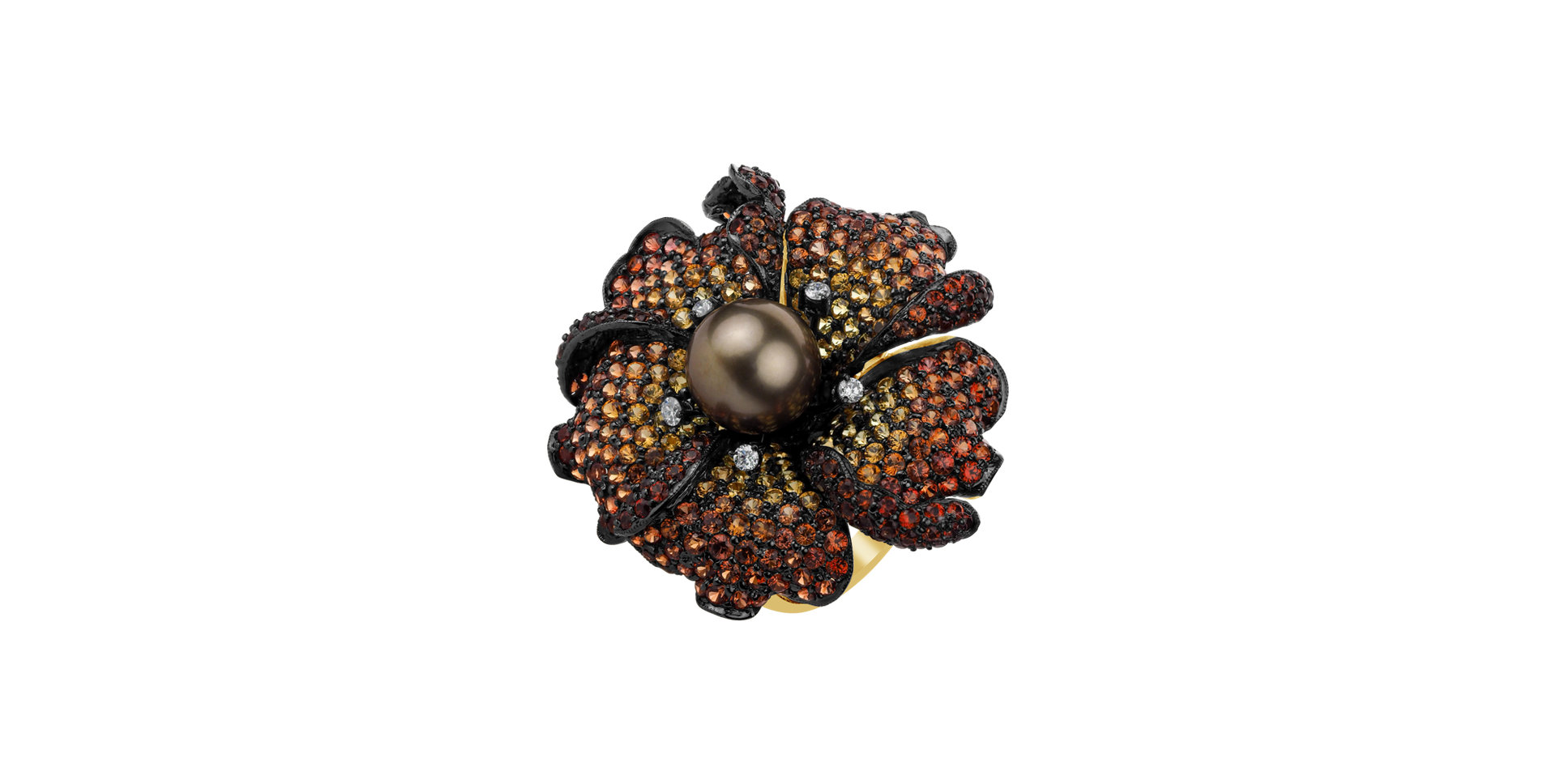 Diamond ring with Pearl and Sapphire Antionetta