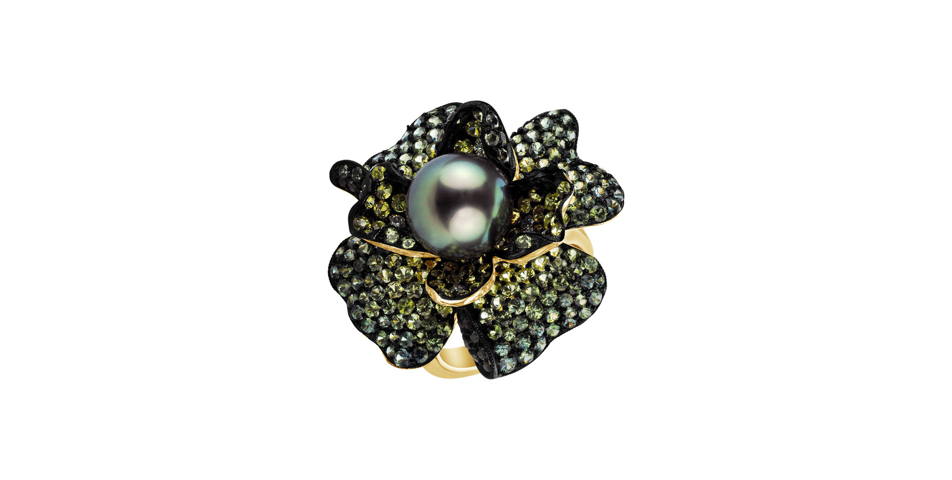 Diamond ring with Pearl and Sapphire Anjamae