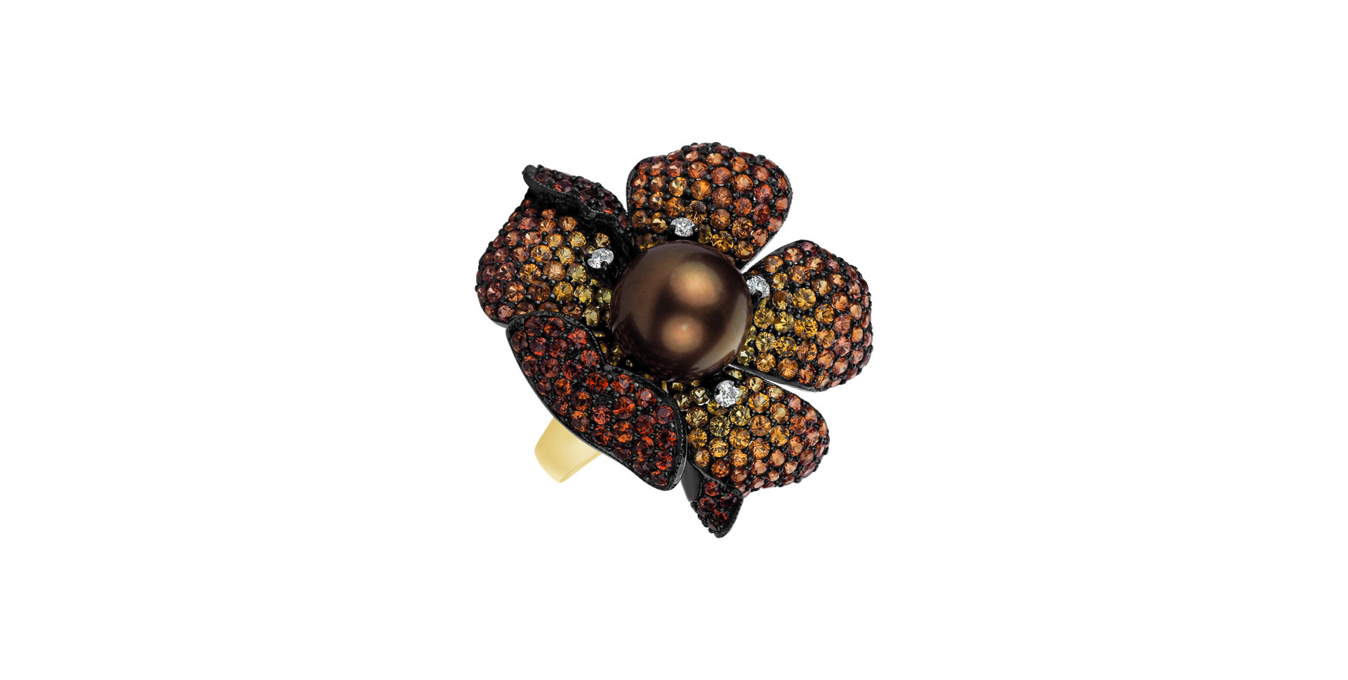 Diamond ring with Pearl and Sapphire Annalee