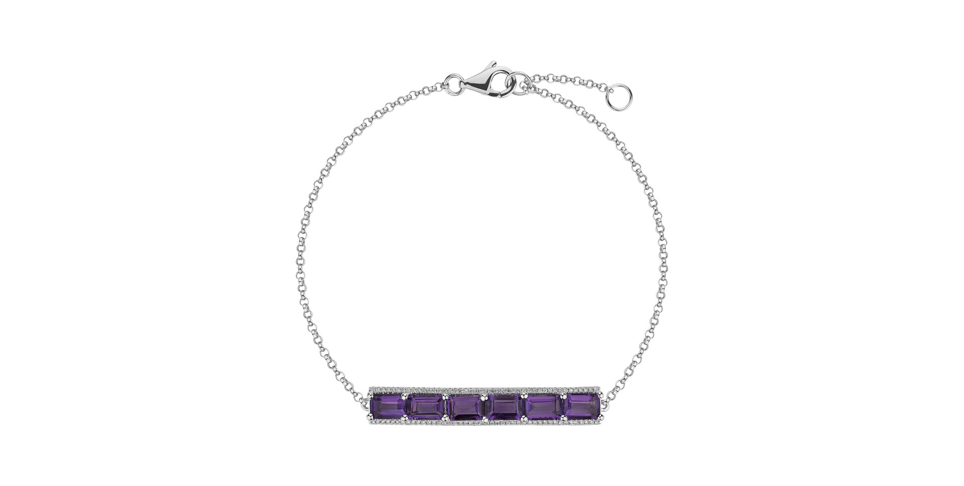 Bracelet with Amethyst and diamonds Symmtrical Spell