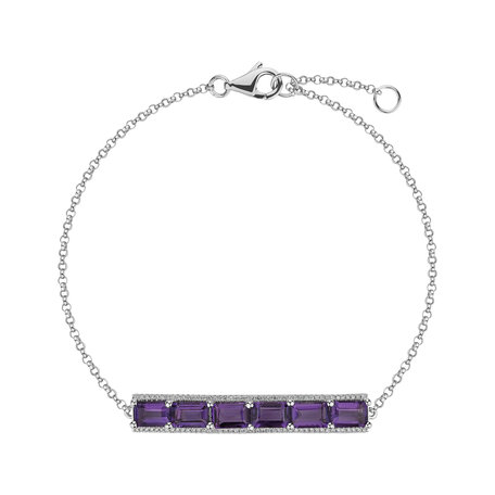 Bracelet with Amethyst and diamonds Symmtrical Spell