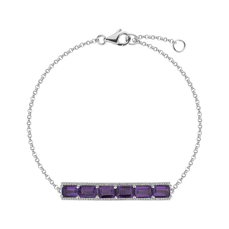 Bracelet with Amethyst and diamonds Symmtrical Spell