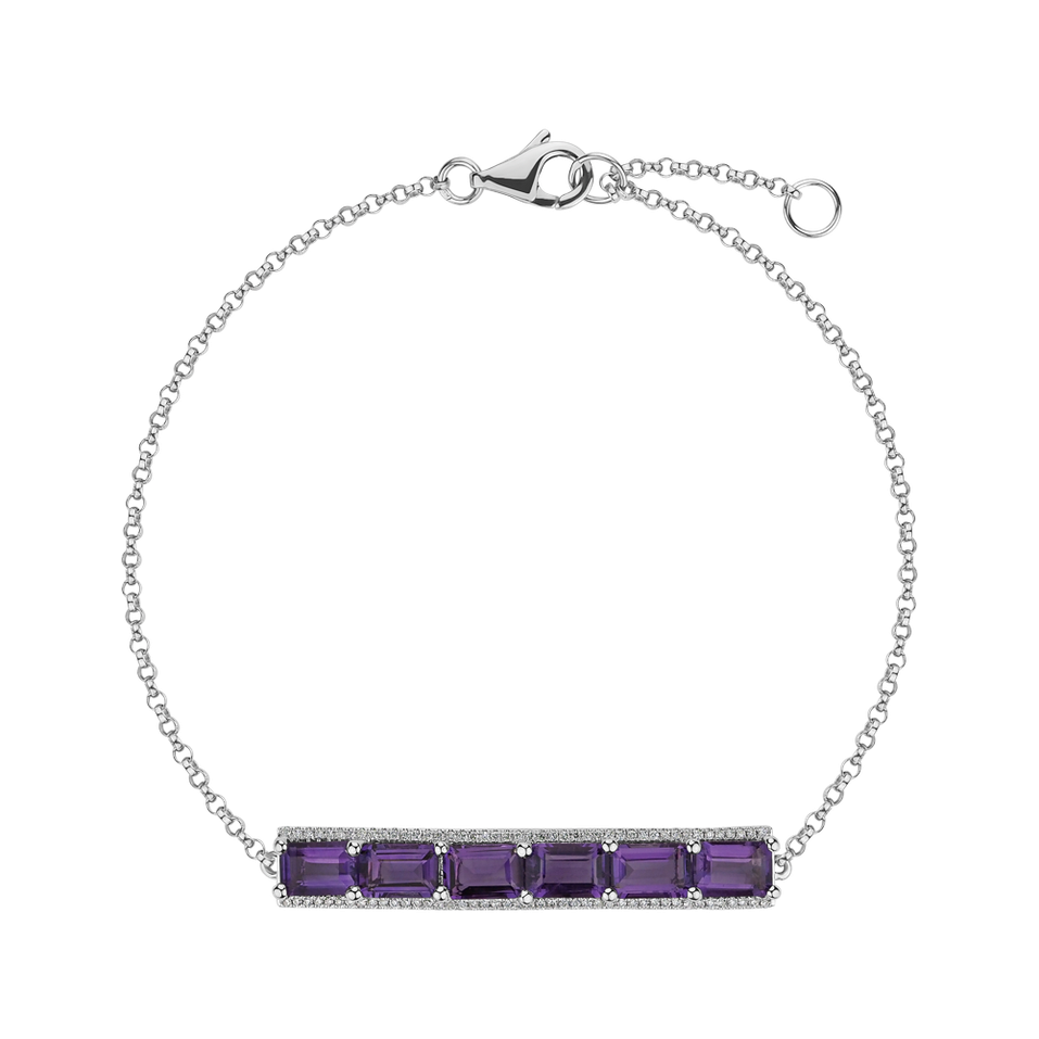 Bracelet with Amethyst and diamonds Symmtrical Spell