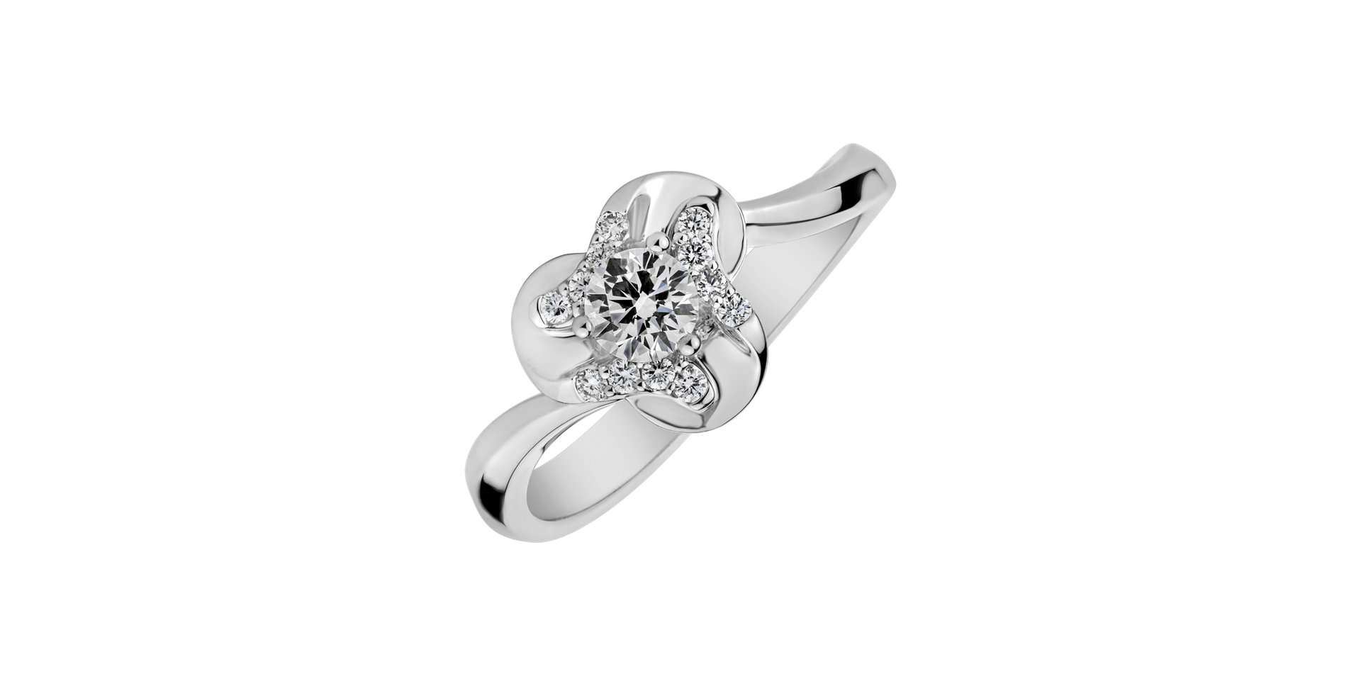 Diamond ring Clover of Emotions