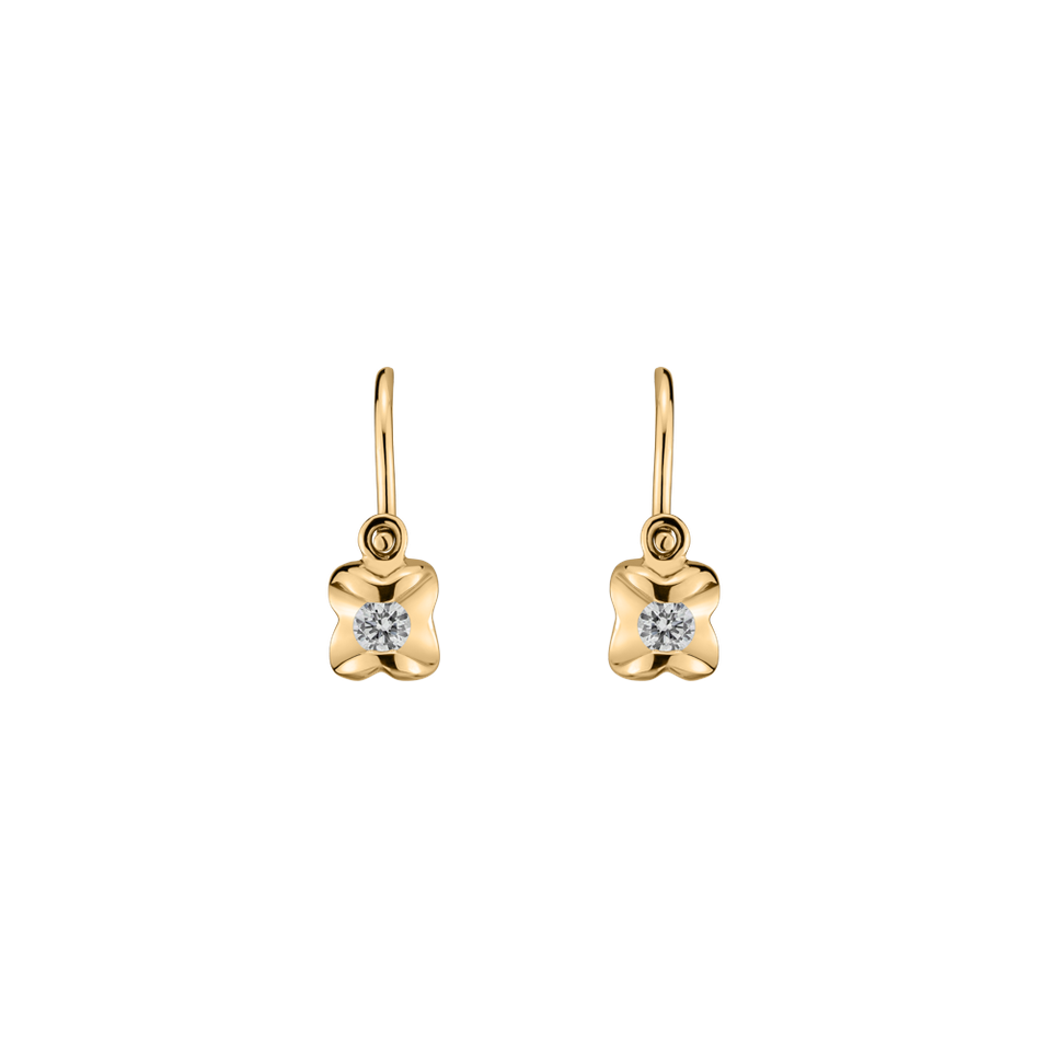 Children's diamond earrings Cute Charm