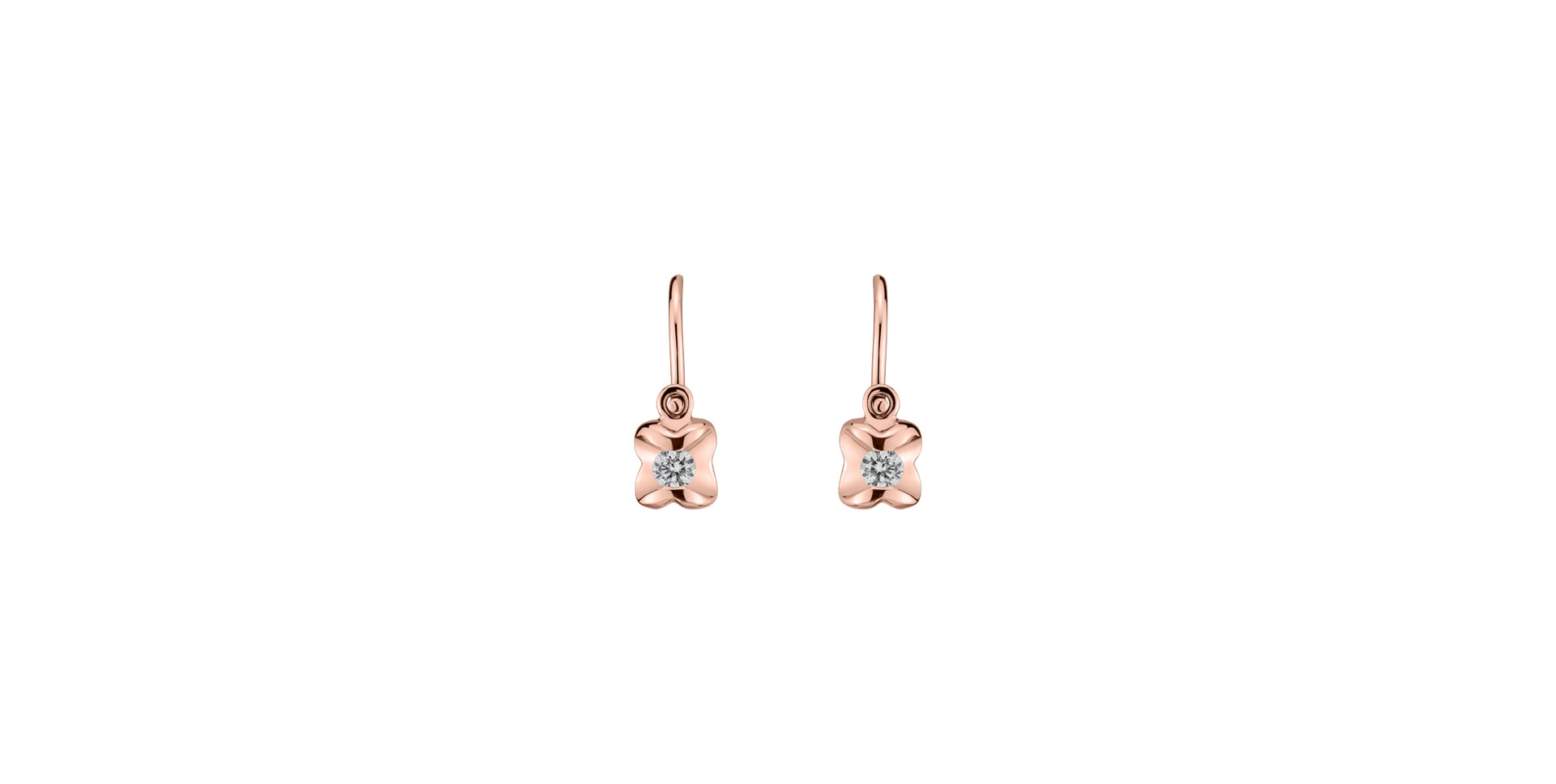Children's diamond earrings Cute Charm