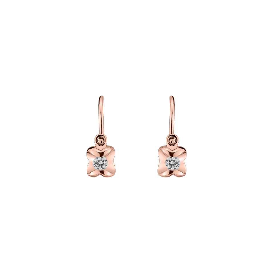 Children's diamond earrings Cute Charm