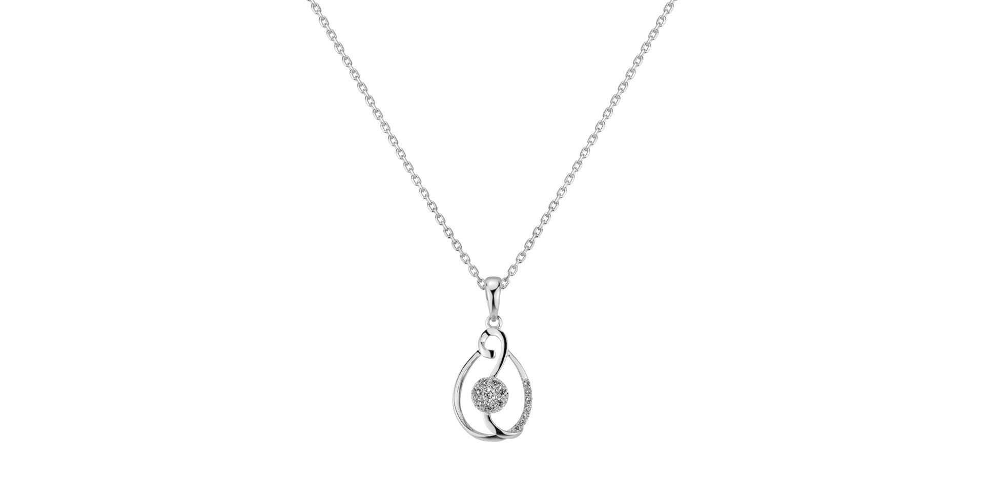 Diamond pendant Nouveau elegance