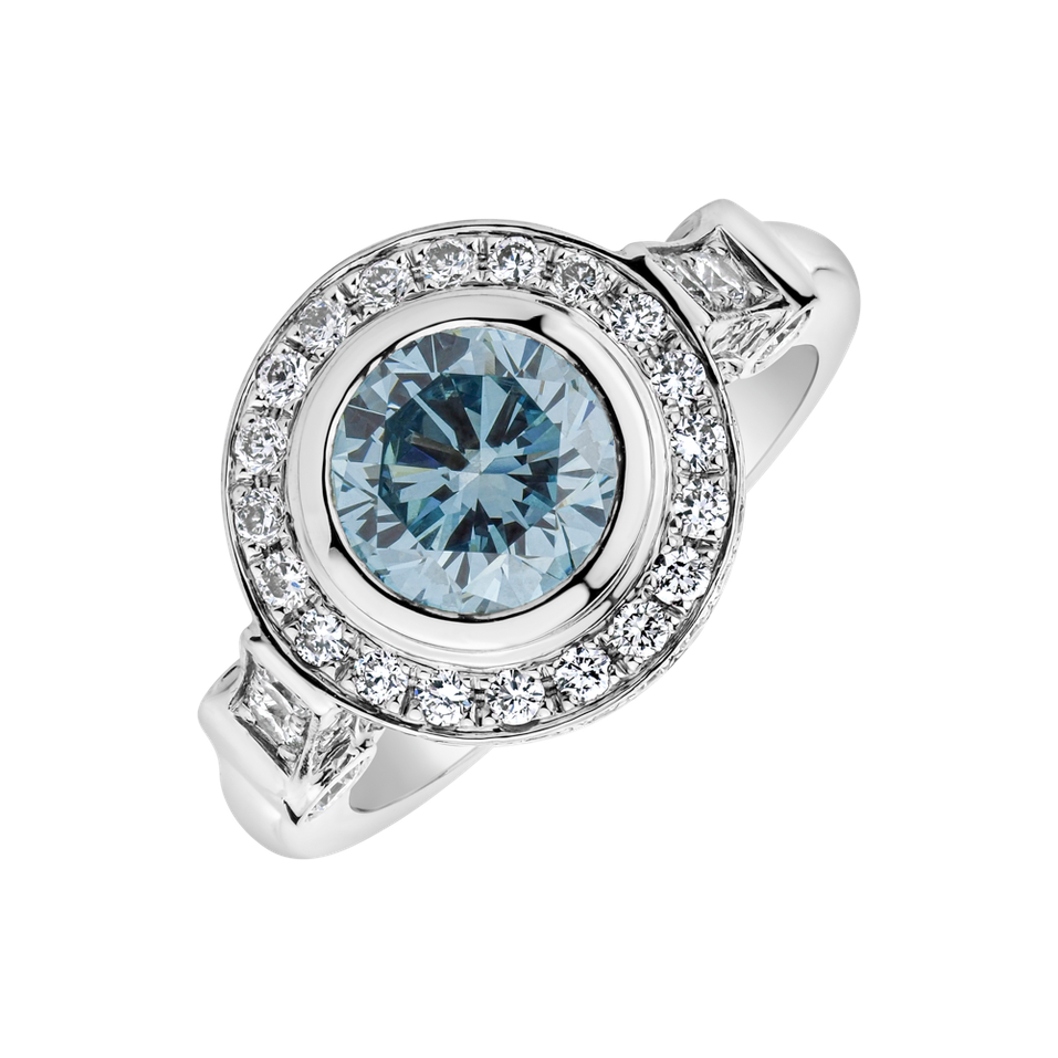 Ring with blue diamonds Fantasy Sky