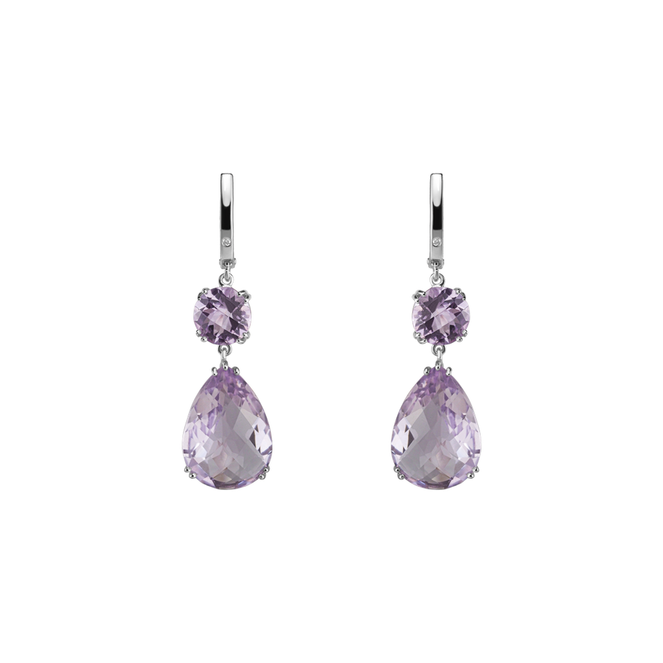 Diamond earrings with Amethyst Mag Witch