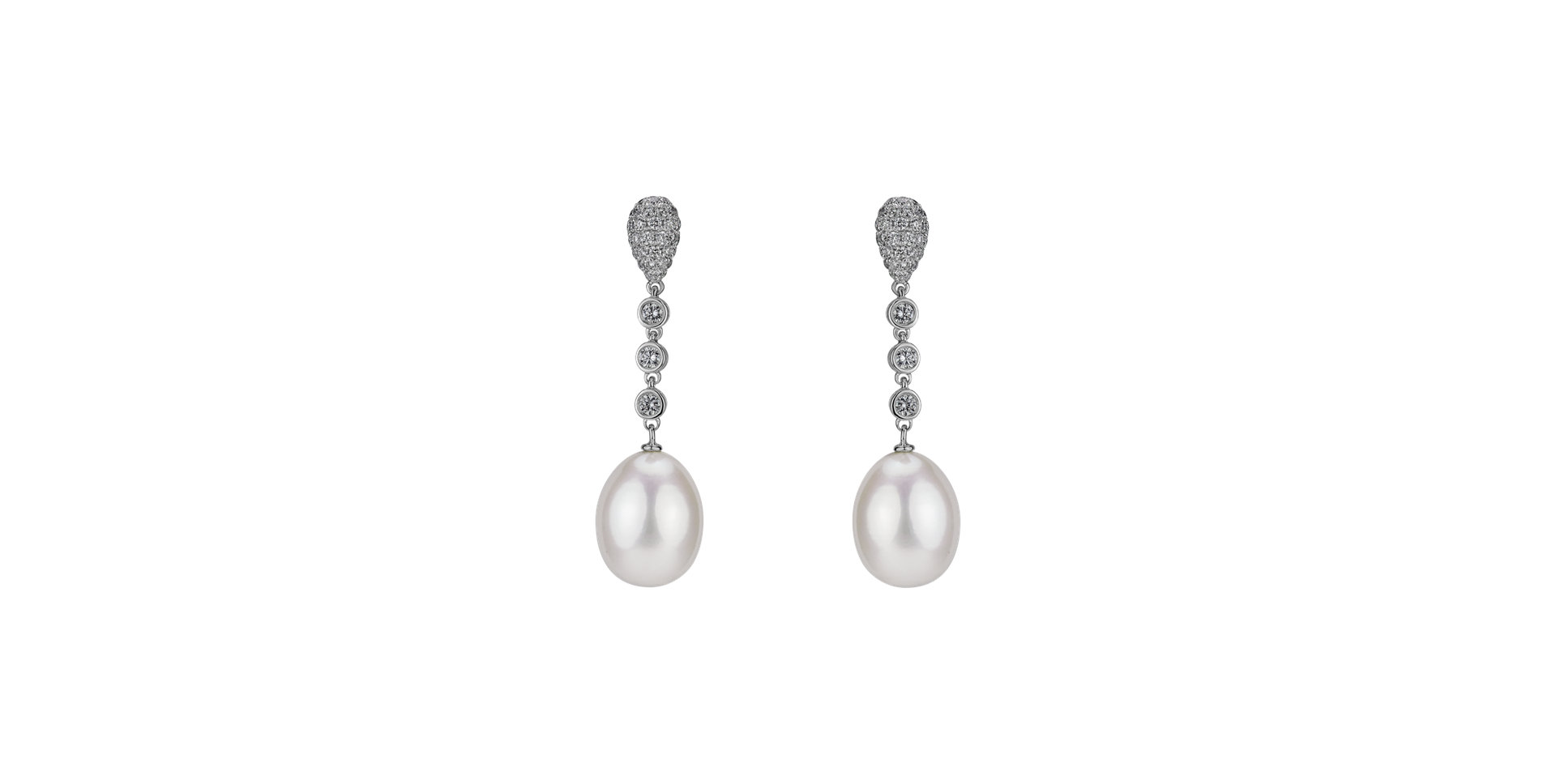 Diamond earrings with Pearl Pearly Elegance