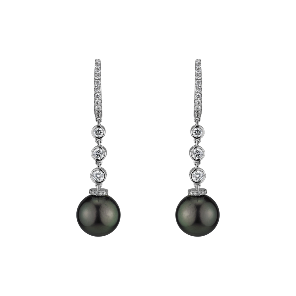 Diamond earrings with Pearl Azazia