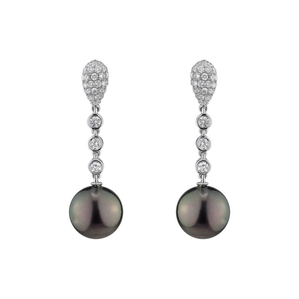 Diamond earrings with Pearl Tanha