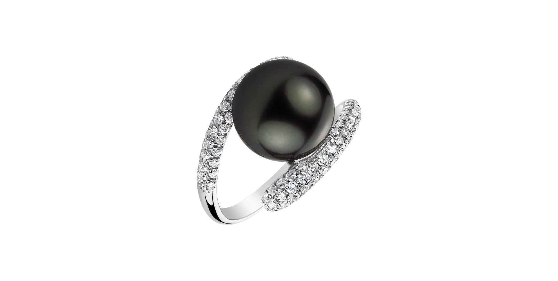 Diamond ring with Pearl Yazmin