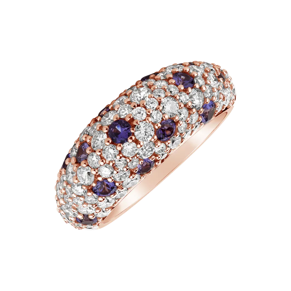 Diamond ring with Sapphire Adeline