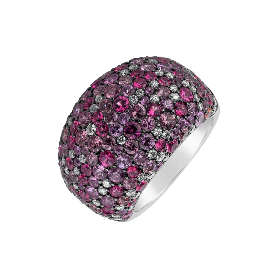 Diamond ring with Sapphire and Spinel Star Kingdom
