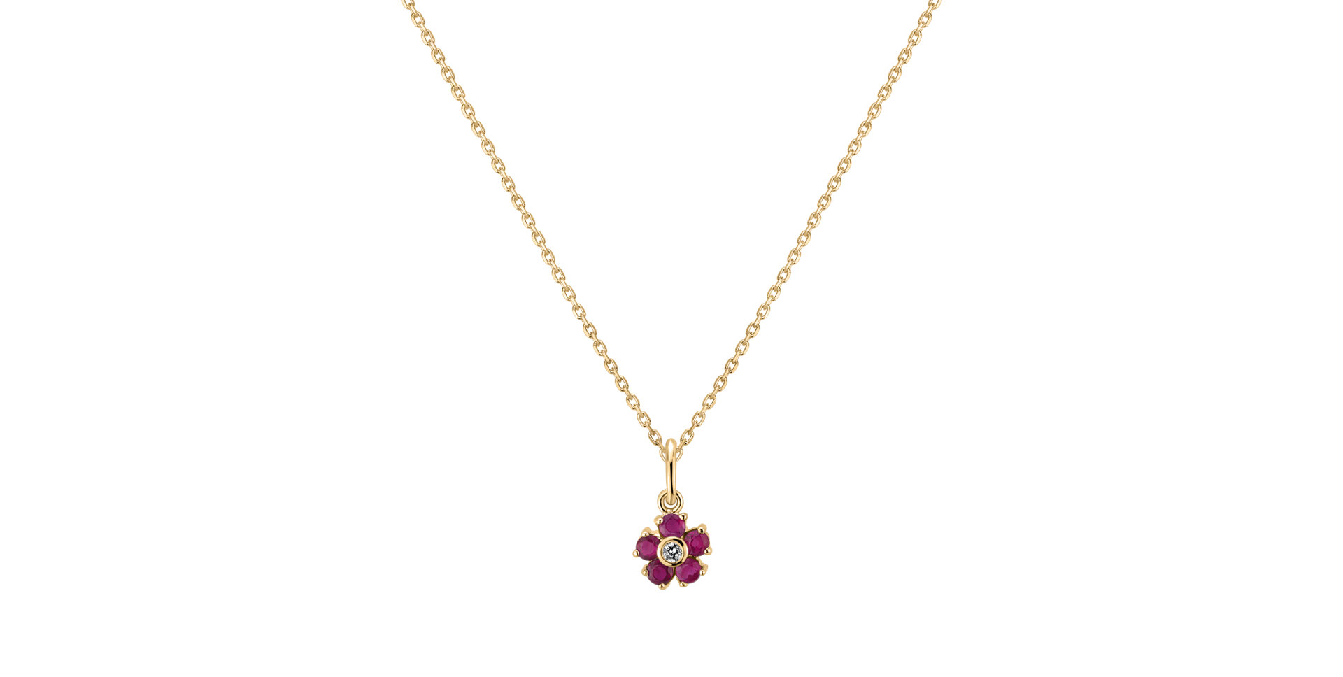 Children's Diamond pendant with Ruby Princess Daisy