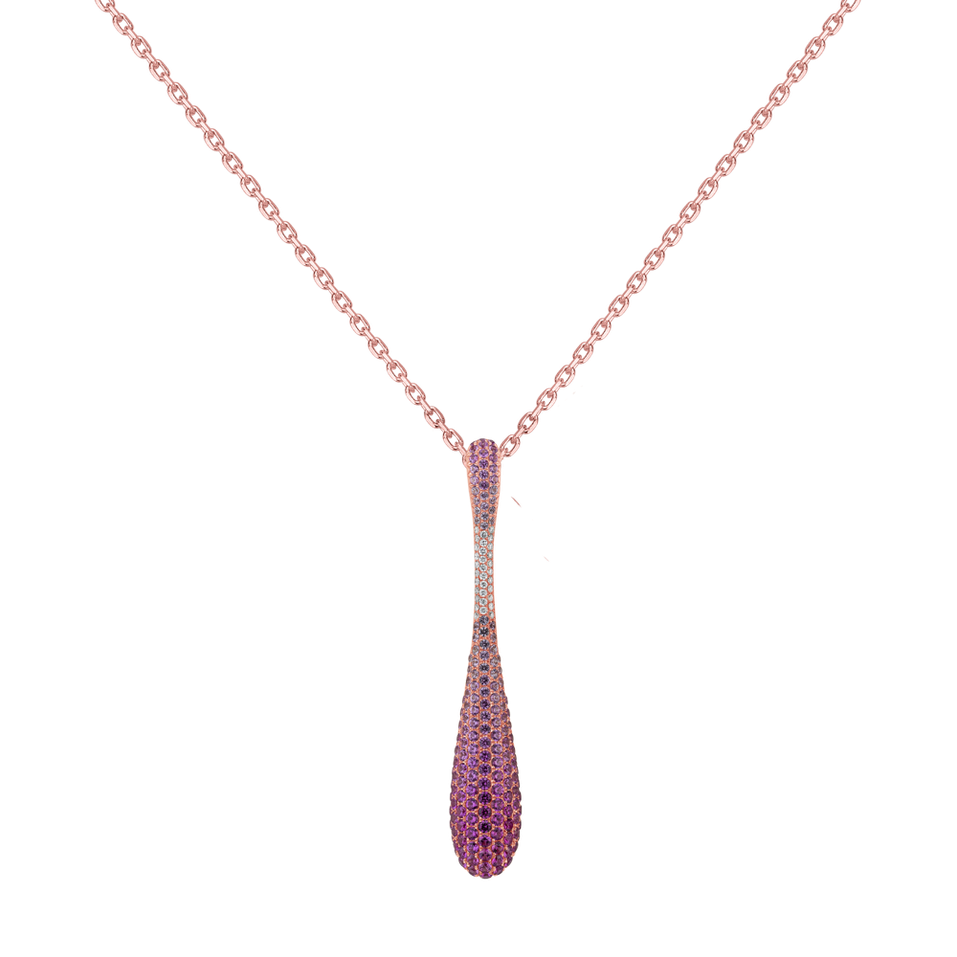 Diamond pendant with Sapphire Blossom