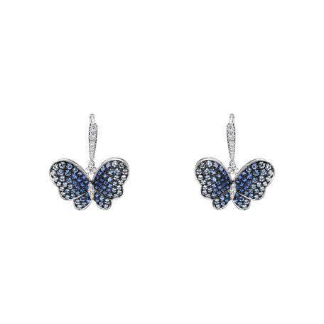 Diamond earrings and Sapphire Sapphire Butterfly