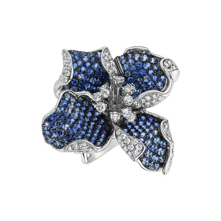 Diamond ring with Sapphire Chic Jasmine