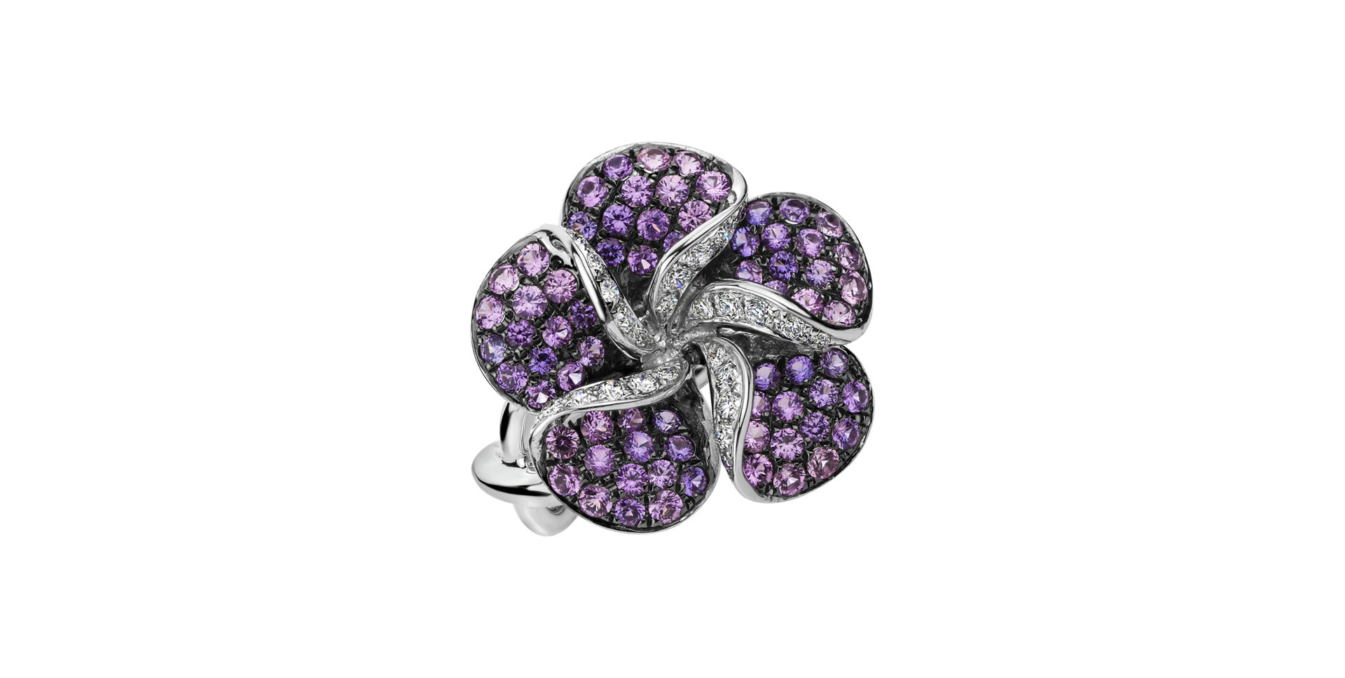 Diamond ring with Sapphire Delicious Orchid