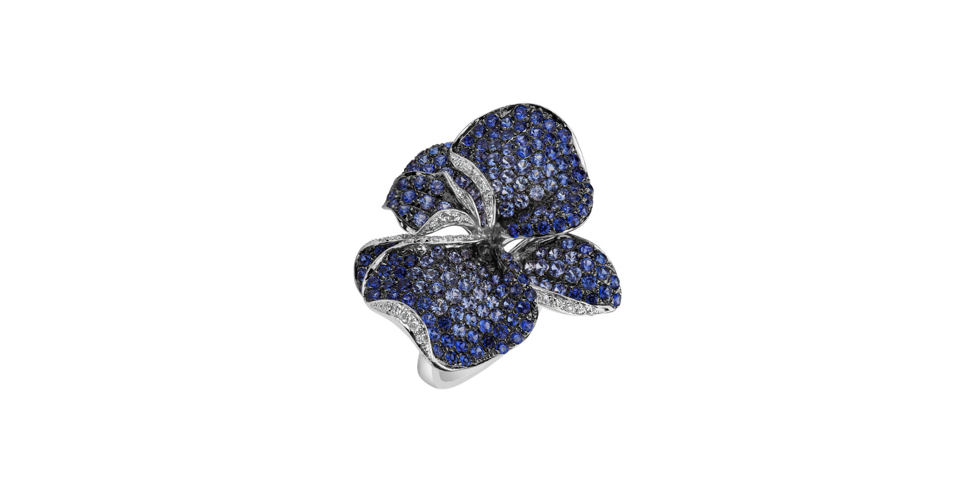 Diamond ring with Sapphire Star Orchid