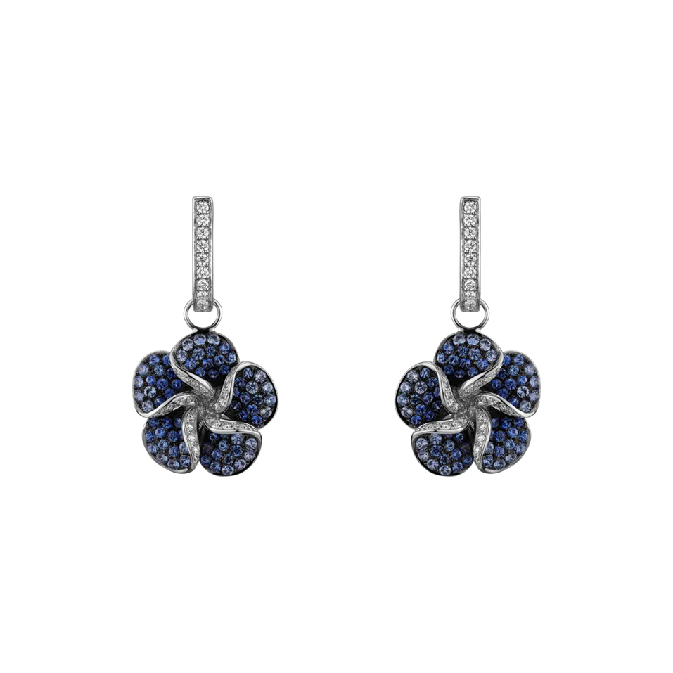 Diamond earrings and Sapphire Panama