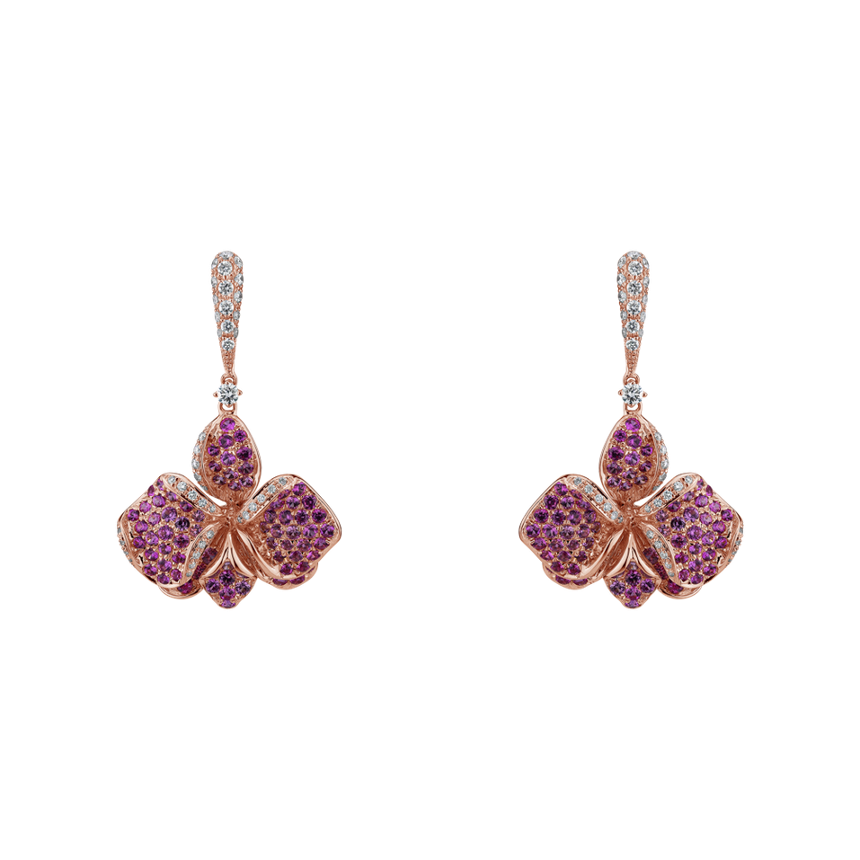 Diamond earrings and Sapphire Iris