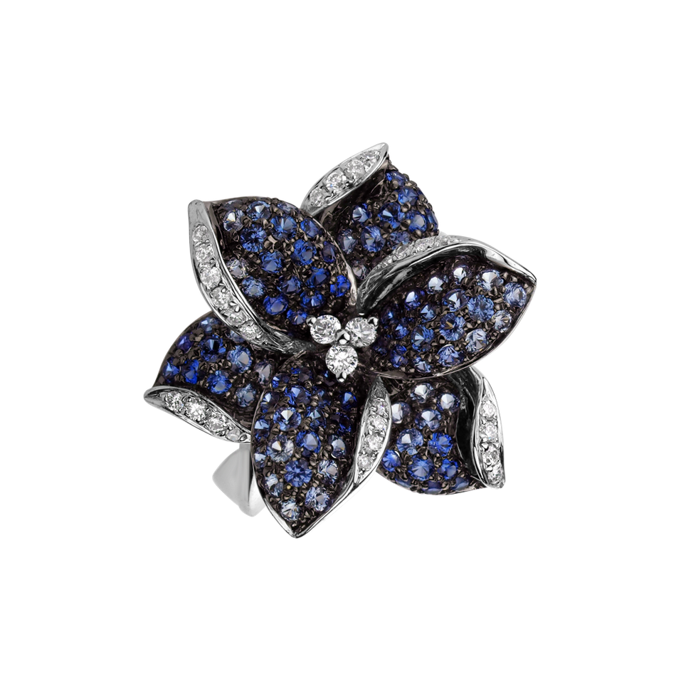 Diamond ring with Sapphire Delicious Jasmine