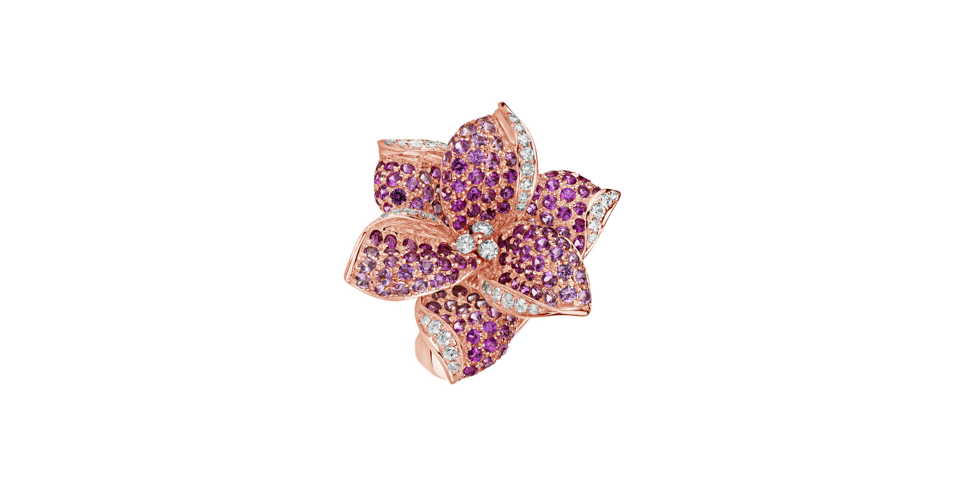 Diamond ring with Sapphire Poetic Jasmine