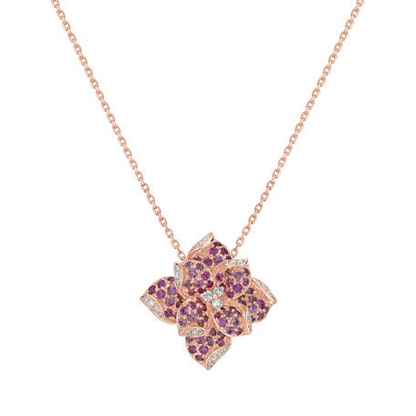 Diamond pendant with Sapphire Glamour Bloom