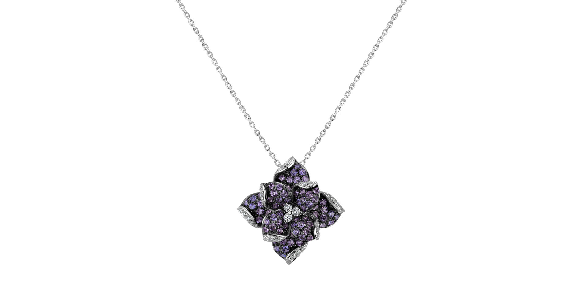 Diamond pendant with Sapphire Glamour Bloom