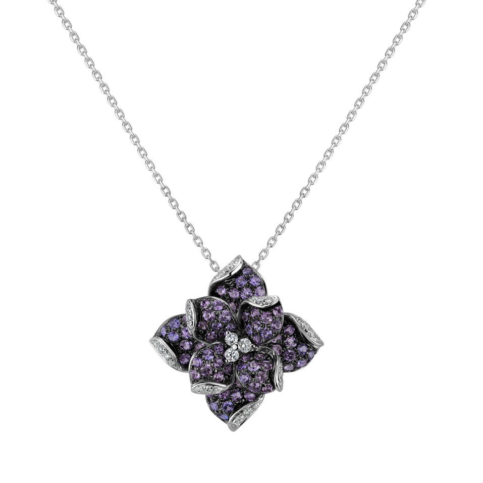 Diamond pendant with Sapphire Glamour Bloom