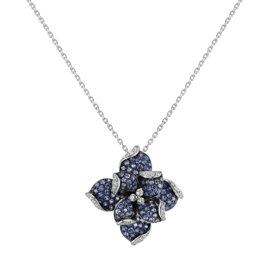 Diamond pendant with Sapphire Lady Magnolia