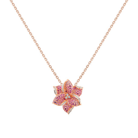 Diamond pendant with Sapphire Blooming Glory