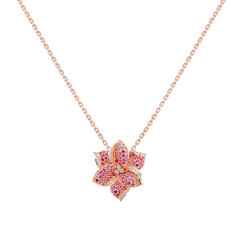 Diamond pendant with Sapphire Blooming Glory