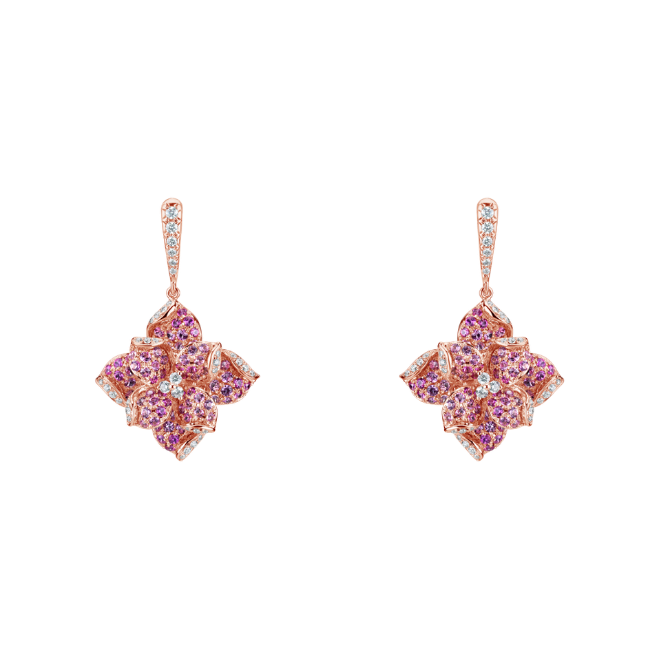 Diamond earrings with Sapphire Malibu