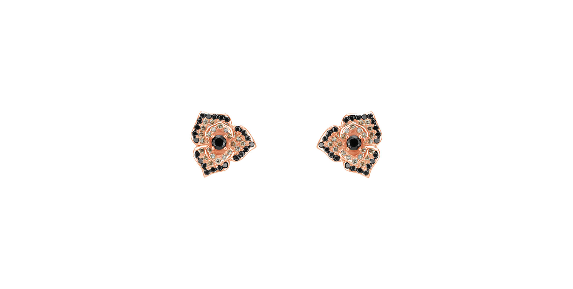 Earrings with coloured diamonds Midnight Orchid