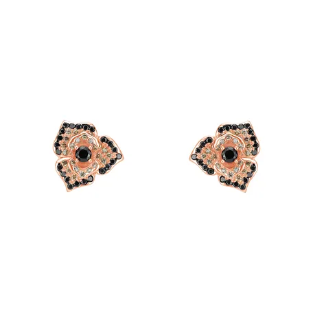 Earrings with coloured diamonds Midnight Orchid